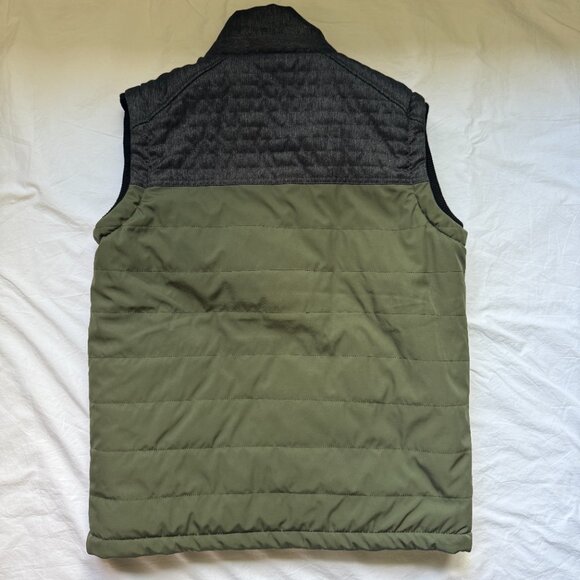 Men's PX Clothing puffy vest, size M, olive/black, EUC, sherpa lined - Picture 3 of 3